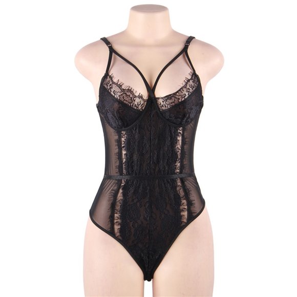 Lace Bodysuit Openable Crotch Without Underwire - Picture 8 of 11